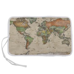 Vintage World Map Aesthetic Pen Storage Case (s) by Cemarart