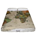 Vintage World Map Aesthetic Fitted Sheet (California King Size) View1