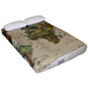 Vintage World Map Aesthetic Fitted Sheet (California King Size) View2