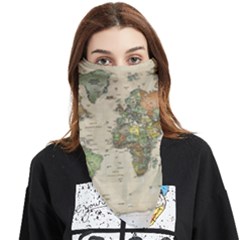 Vintage World Map Aesthetic Face Covering Bandana (triangle) by Cemarart