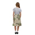 Vintage World Map Aesthetic Kids  Ruffle Flared Wrap Midi Skirt View4