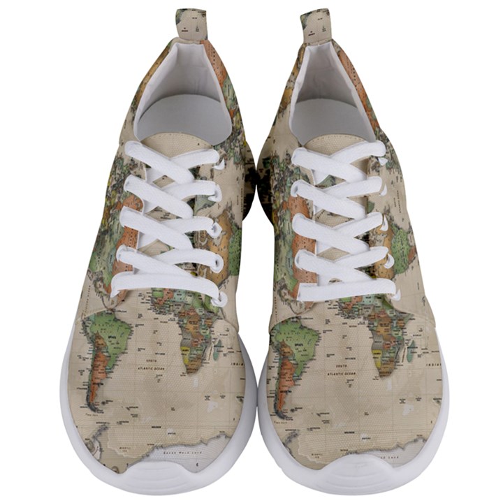 Vintage World Map Aesthetic Men s Lightweight Sports Shoes