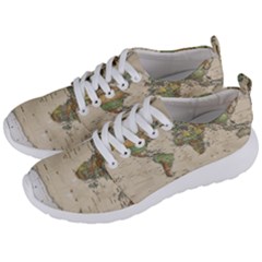 Vintage World Map Aesthetic Men s Lightweight Sports Shoes by Cemarart