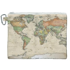 Vintage World Map Aesthetic Canvas Cosmetic Bag (xxl) by Cemarart