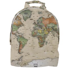 Vintage World Map Aesthetic Mini Full Print Backpack by Cemarart