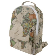 Vintage World Map Aesthetic Flap Pocket Backpack (small) by Cemarart