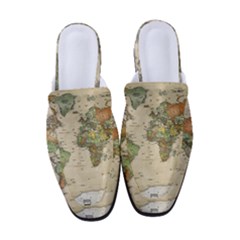 Vintage World Map Aesthetic Women s Classic Backless Heels by Cemarart