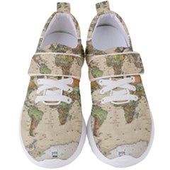 Vintage World Map Aesthetic Women s Velcro Strap Shoes by Cemarart