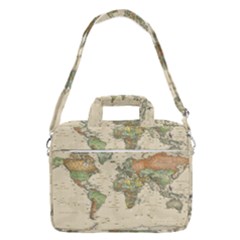 Vintage World Map Aesthetic Macbook Pro 16  Shoulder Laptop Bag by Cemarart