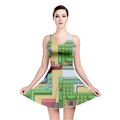 Pixel Map Game Reversible Skater Dress by Cemarart