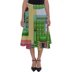 Pixel Map Game Perfect Length Midi Skirt by Cemarart