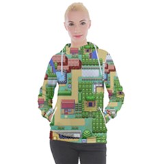 Pixel Map Game Women s Hooded Pullover