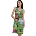 Pixel Map Game Sleeveless Dress With Pocket View3