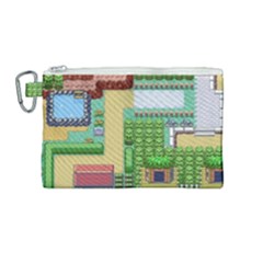 Pixel Map Game Canvas Cosmetic Bag (medium) by Cemarart