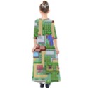 Pixel Map Game Kids  Quarter Sleeve Maxi Dress View2