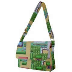 Pixel Map Game Full Print Messenger Bag (s) by Cemarart