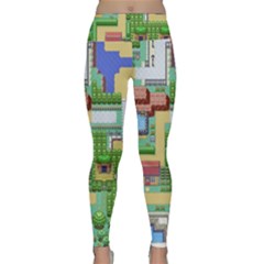 Pixel Map Game Lightweight Velour Classic Yoga Leggings by Cemarart