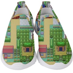 Pixel Map Game Kids  Slip On Sneakers by Cemarart