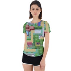 Pixel Map Game Back Cut Out Sport T-shirt by Cemarart