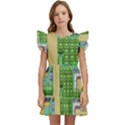 Pixel Map Game Kids  Winged Sleeve Dress View1