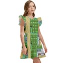 Pixel Map Game Kids  Winged Sleeve Dress View3