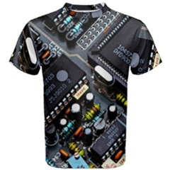 Motherboard Board Circuit Electronic Technology Men s Cotton T-shirt by Cemarart