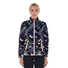 Motherboard Board Circuit Electronic Technology Women s Bomber Jacket by Cemarart