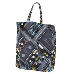 Motherboard Board Circuit Electronic Technology Giant Grocery Tote by Cemarart