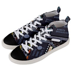 Motherboard Board Circuit Electronic Technology Men s Mid-top Canvas Sneakers by Cemarart