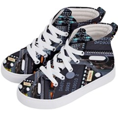 Motherboard Board Circuit Electronic Technology Kids  Hi-top Skate Sneakers by Cemarart