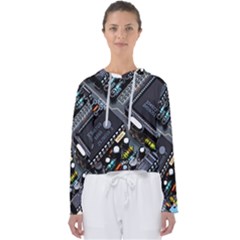 Motherboard Board Circuit Electronic Technology Women s Slouchy Sweat by Cemarart