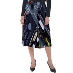 Motherboard Board Circuit Electronic Technology Classic Velour Midi Skirt  by Cemarart