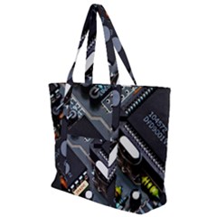 Motherboard Board Circuit Electronic Technology Zip Up Canvas Bag by Cemarart