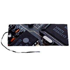 Motherboard Board Circuit Electronic Technology Roll Up Canvas Pencil Holder (s) by Cemarart