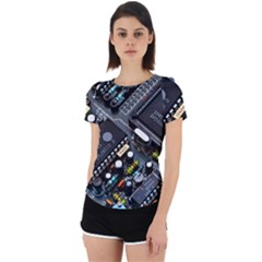 Motherboard Board Circuit Electronic Technology Back Cut Out Sport T-shirt by Cemarart