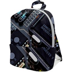 Motherboard Board Circuit Electronic Technology Zip Up Backpack by Cemarart