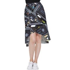 Motherboard Board Circuit Electronic Technology Frill Hi Low Chiffon Skirt by Cemarart