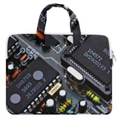 Motherboard Board Circuit Electronic Technology Macbook Pro 16  Double Pocket Laptop Bag  by Cemarart