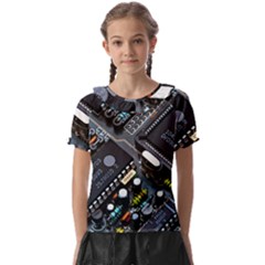 Motherboard Board Circuit Electronic Technology Kids  Frill Chiffon Blouse