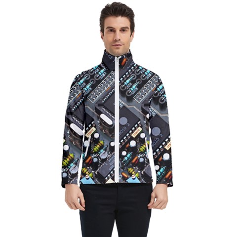 Motherboard Board Circuit Electronic Technology Men s Bomber Jacket by Cemarart