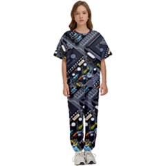 Motherboard Board Circuit Electronic Technology Kids  T-shirt And Pants Sports Set by Cemarart