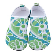 Mazipoodles Love Flowers - Teal Green Men s Sock-style Water Shoes by Mazipoodles