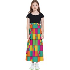 Abstract-background Kids  Flared Maxi Skirt by nateshop