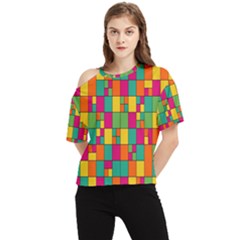 Abstract-background One Shoulder Cut Out T-shirt by nateshop