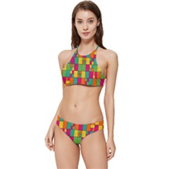 Abstract-background Banded Triangle Bikini Set by nateshop