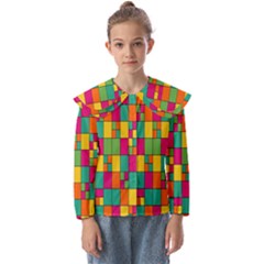 Abstract-background Kids  Peter Pan Collar Blouse by nateshop