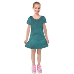 Background Green Kids  Short Sleeve Velvet Dress