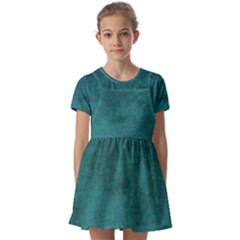 Background Green Kids  Short Sleeve Pinafore Style Dress by nateshop