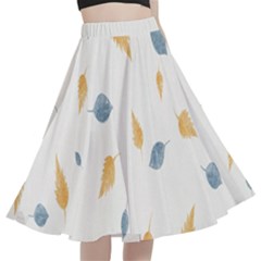 Background-24 A-line Full Circle Midi Skirt With Pocket