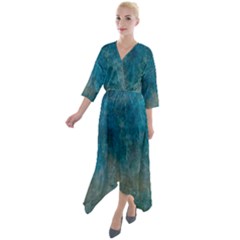 Background-25 Quarter Sleeve Wrap Front Maxi Dress by nateshop